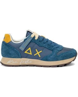 Sun 68 Tom Logo-Detail Trainers - Blue