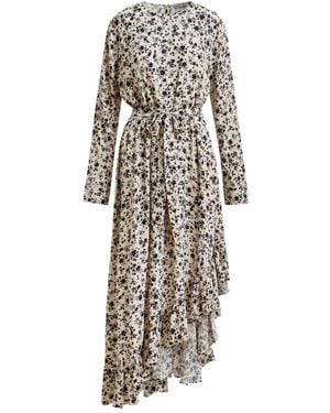 Essentiel Antwerp Floral-Print Ruffled Asymmetrical Dress - White