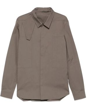 Rick Owens Long-Sleeve Paneled Overshirt - Gray