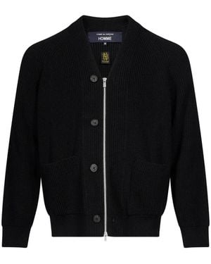 Comme des Garçons Zip-Fastening Knitted Cardigan - Black