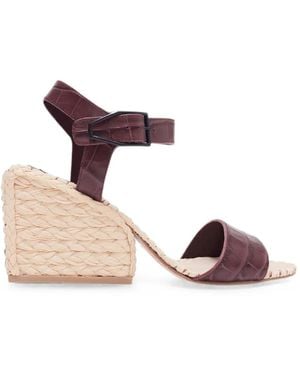Paul Andrew Espadrilles Adroit À Finitions En Raphia Et Embossage Façon Croco - Pink