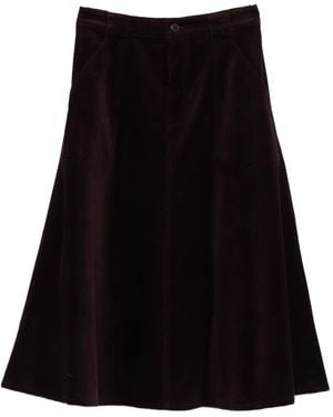 A.P.C. Laurene Ribfluwelen Flared Rok - Zwart