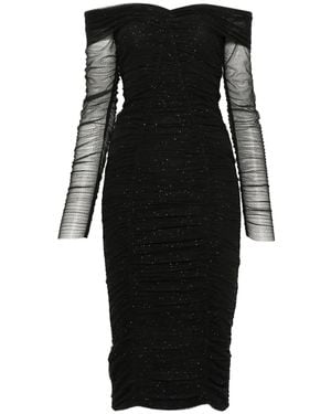 Nissa Off-Shoulder Sequin-Embellished Mini Dress - Black