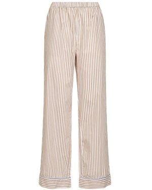 MC2 Saint Barth Striped Cotton Straight Pants - White