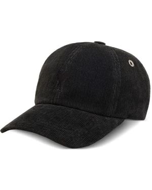 Ami Paris Corduroy Embroidered Cap - Black