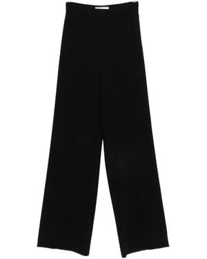 Max Mara Zip-Fastening Palazzo Trousers - Black