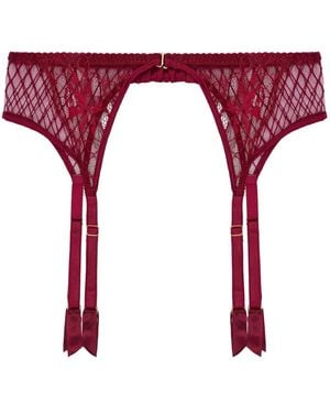 Fleur Of England Strumpfhalter Mit Spitze - Rot