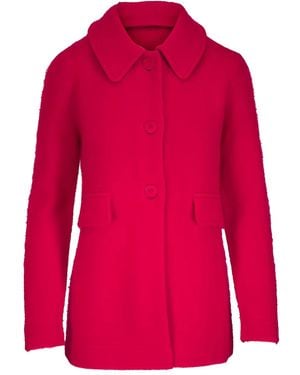 Dorothee Schumacher Manteau Fluffy Statement À Poche À Rabat - Rouge