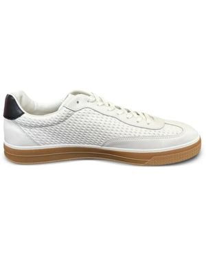 Tommy Hilfiger Luxe Woven-Panel Lace-Up Sneakers - White