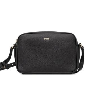 BOSS Logo-Plaque Crossbody Bag - Black