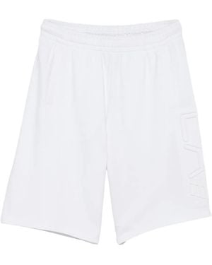 EA7 Shorts mit Logo-Prägung - Weiß