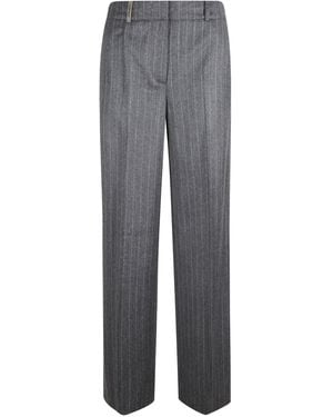 Peserico Pinstripe-Pattern Trousers - Grey