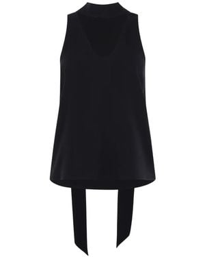 Raquel Diniz V-Neck Tie Blouse - Black
