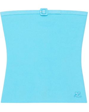 Courreges Buckle-Detail Tub Top - Blue