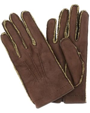 Mario Portolano Guantes Con Ribete - Marrón