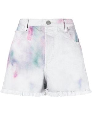 Isabel Marant Shorts Denim Con Stampa - Bianco