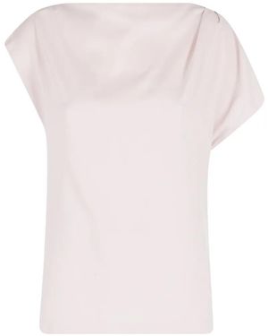 MEIMEIJ Asymmetric Draped Blouse - Pink