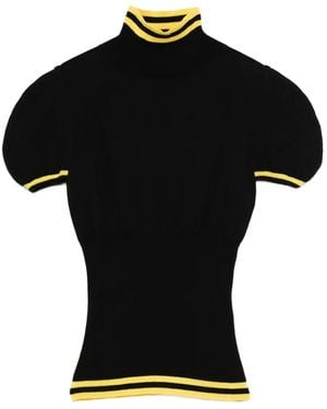Kiko Kostadinov Simone Striped-Trim T-Shirt - Black