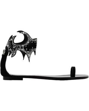 Alexandre Vauthier Sandales Betsy À Ornements En Cristal - Noir