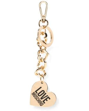 Love Moschino Llavero De Cadena Barbada Con Colgante De Corazón - Metálico