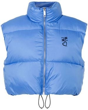 Moschino Padded Cropped Vest - Blue