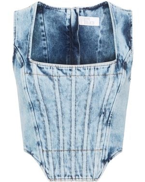 GIUSEPPE DI MORABITO Denim Corset Top - Blue