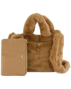 Herno Faux-Fur Tote Bag - Brown