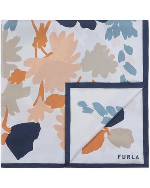 Furla Fular con motivo floral - Azul