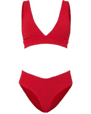 Hunza G Angel Textured-Finish Bikini - Pink