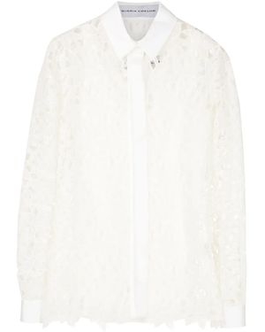 Gloria Coelho Floral-Embroidered Lace Shirt - White