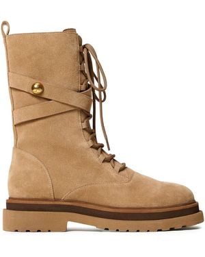Twinset Lace-Up Strap Boots - Brown