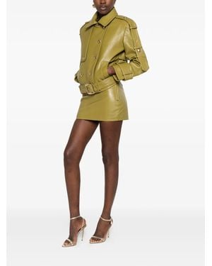 retroféte Jupe En Cuir - Yellow