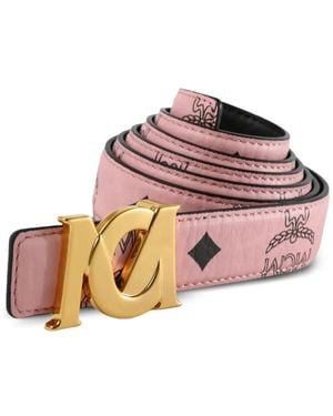 MCM Ceinture À Imprimé M-Art Visetos - Rose