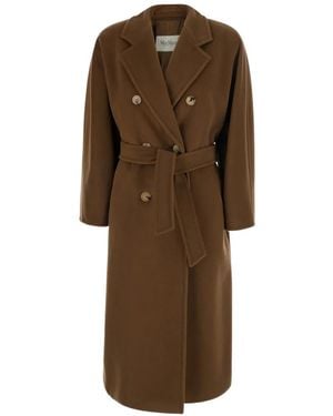 Max Mara Doppelreihiger Mantel Mit Gürtel - Braun