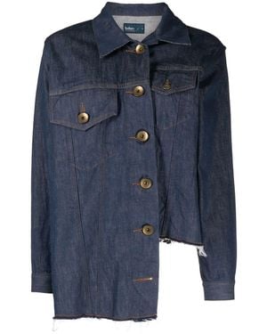 Kolor Denim Asymmetric Jacket-Shirt - Blue