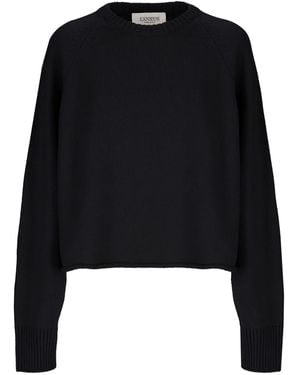 Laneus Raglan-Sleeve Cropped Sweater - Black