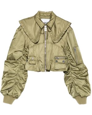 Ganni Duchess Bomber Jacket - グリーン