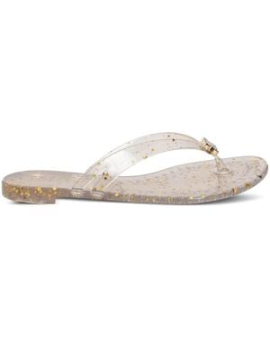 Casadei Glitter-Detail Flip Flops - White