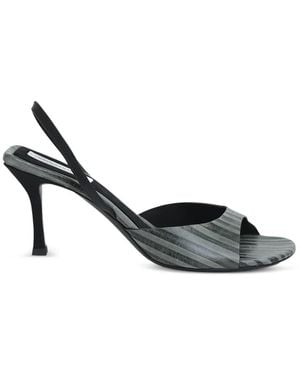 Christopher Esber Lila Stripe-Print Slingback Court Shoes - White