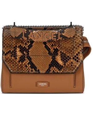 Lancel Ninon Python Flap Cross Body Bag - Brown
