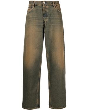 Eytys Jeans Benz A Gamba Ampia Effetto Schiarito - Verde