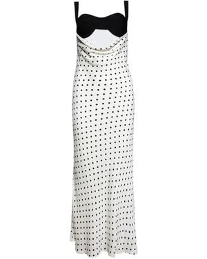 Florence & Fortitude Polka Dot Cowl Dress - White