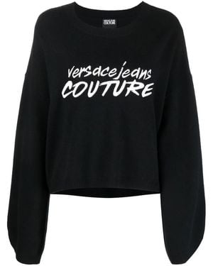 Versace Jeans Couture Maglione Con Ricamo - Nero