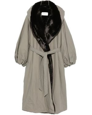 Magda Butrym Fur Hooded Coat - Grigio