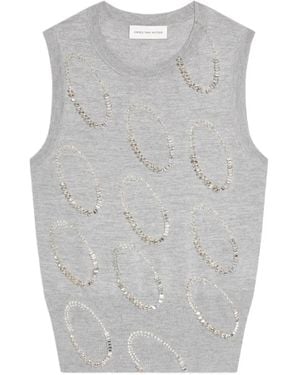 Dries Van Noten Bestickte Weste - Grau