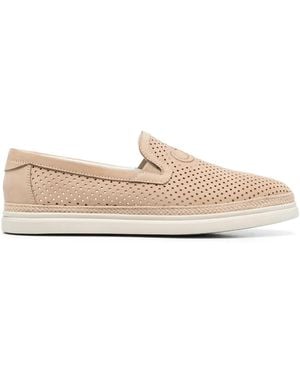 Casadei Loafer Aus Nubukleder - Natur