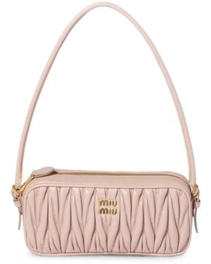 Miu Miu Matelassé Nappa Leather Pouch - Pink