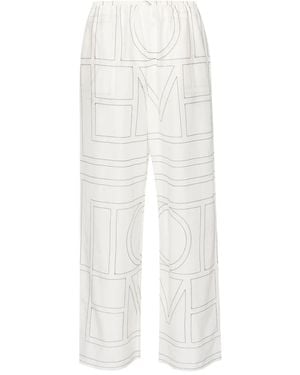 TOTEME Hose Mit Monogramm-Stickerei - Weiß