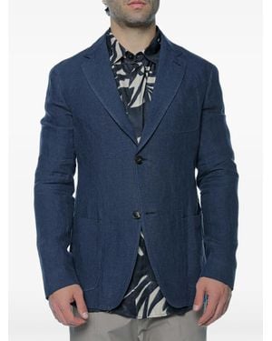 Emporio Armani Line Single-Breasted Jacket - Blue