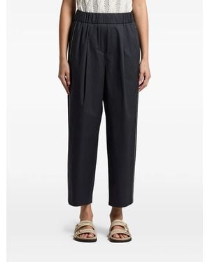 Peserico Elasticated-Waist Trousers - Black